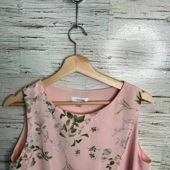 Calvin Klein  pink floral blouse top sleeveless size small - Picture 4 of 8